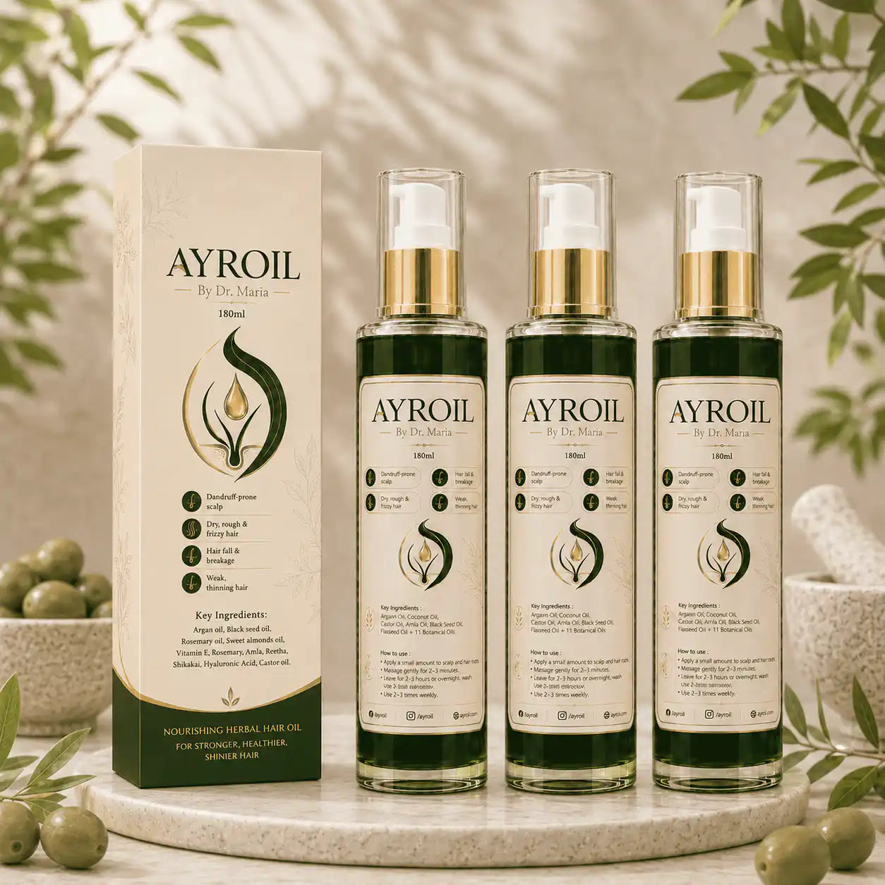 Ayroil Nourishing Hair Oil - Pack of 3
